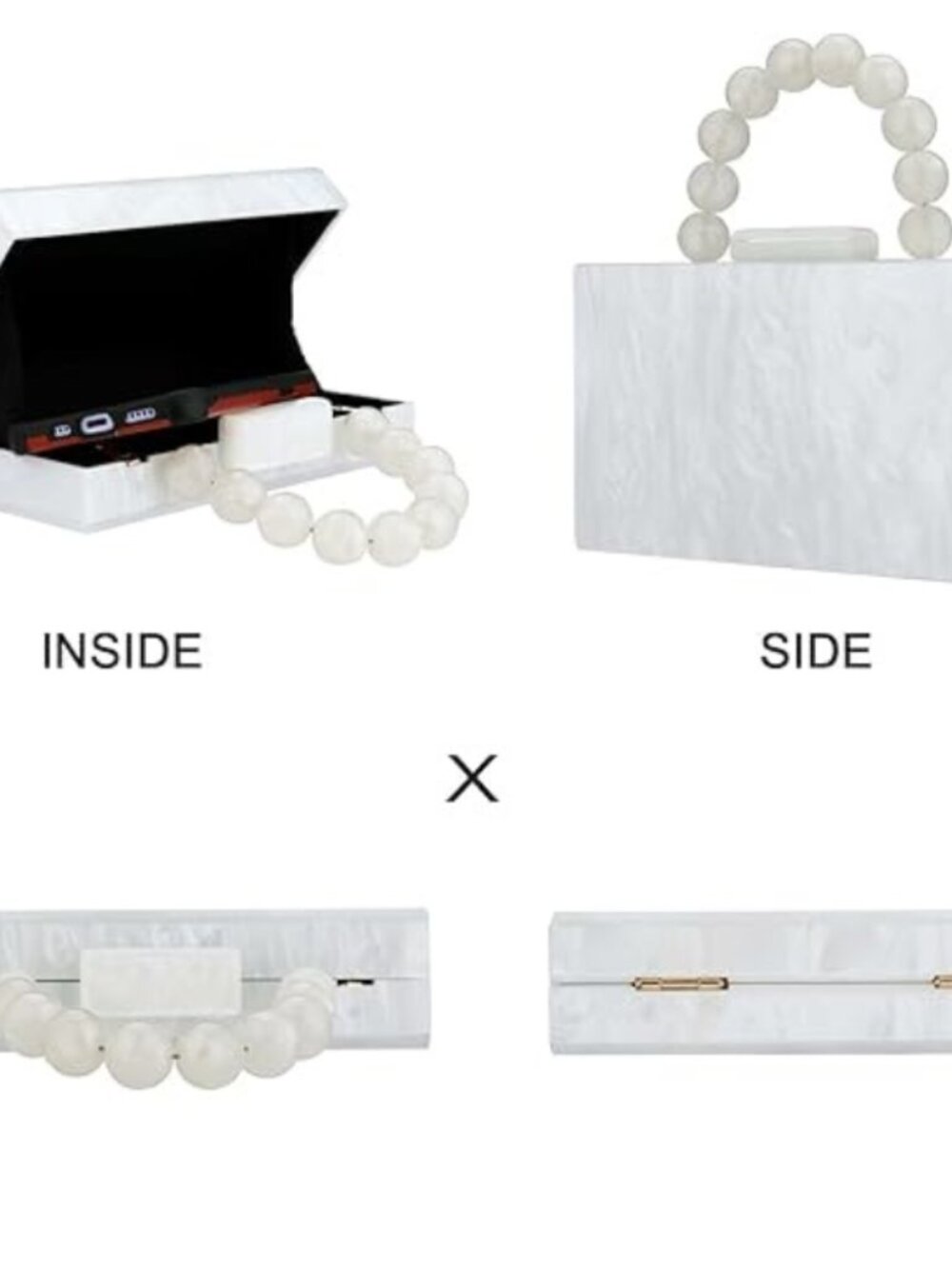 Like Comment Share Report Acrylic Purses Evening Clutch Bag Marbling Handbags fo - Picture 2 of 5